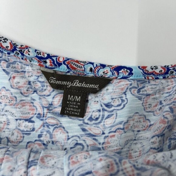 Tommy Bahama Dress Womens Size Medium Red Blue Floral Sleeveless - Picture 3 of 9
